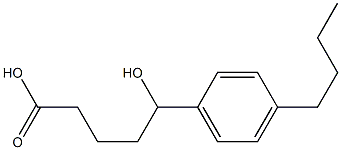 5-(4-butylphenyl)-5-hydroxypentanoic acid Struktur