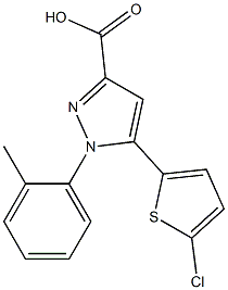 5-(5-chlorothiophen-2-yl)-1-(2-methylphenyl)-1H-pyrazole-3-carboxylic acid Struktur