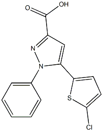 5-(5-chlorothiophen-2-yl)-1-phenyl-1H-pyrazole-3-carboxylic acid 化学構造式