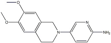 5-(6,7-dimethoxy-1,2,3,4-tetrahydroisoquinolin-2-yl)pyridin-2-amine,,结构式