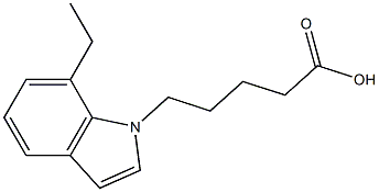 5-(7-ethyl-1H-indol-1-yl)pentanoic acid,,结构式