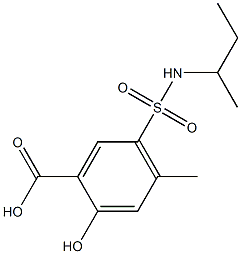 5-(butan-2-ylsulfamoyl)-2-hydroxy-4-methylbenzoic acid,,结构式