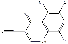5,6,8-trichloro-4-oxo-1,4-dihydroquinoline-3-carbonitrile Struktur