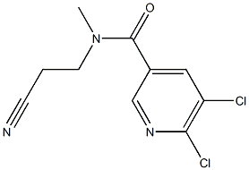 5,6-dichloro-N-(2-cyanoethyl)-N-methylpyridine-3-carboxamide,,结构式