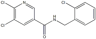 5,6-dichloro-N-[(2-chlorophenyl)methyl]pyridine-3-carboxamide 化学構造式