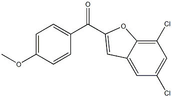 5,7-dichloro-2-[(4-methoxyphenyl)carbonyl]-1-benzofuran 化学構造式