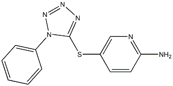 5-[(1-phenyl-1H-1,2,3,4-tetrazol-5-yl)sulfanyl]pyridin-2-amine 化学構造式