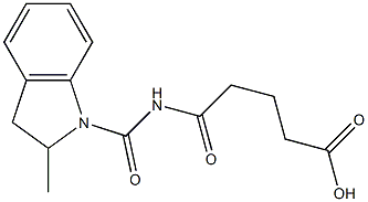 5-[(2-methyl-2,3-dihydro-1H-indol-1-yl)carbonylamino]-5-oxopentanoic acid Struktur