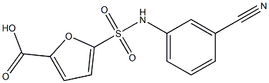 5-[(3-cyanophenyl)sulfamoyl]furan-2-carboxylic acid,,结构式