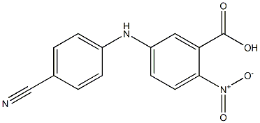 5-[(4-cyanophenyl)amino]-2-nitrobenzoic acid Struktur