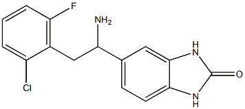 5-[1-amino-2-(2-chloro-6-fluorophenyl)ethyl]-2,3-dihydro-1H-1,3-benzodiazol-2-one Struktur