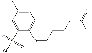 5-[2-(chlorosulfonyl)-4-methylphenoxy]pentanoic acid Struktur