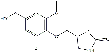 5-[2-chloro-4-(hydroxymethyl)-6-methoxyphenoxymethyl]-1,3-oxazolidin-2-one,,结构式