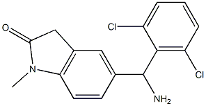 5-[amino(2,6-dichlorophenyl)methyl]-1-methyl-2,3-dihydro-1H-indol-2-one,,结构式