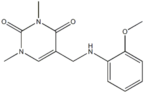 5-{[(2-methoxyphenyl)amino]methyl}-1,3-dimethyl-1,2,3,4-tetrahydropyrimidine-2,4-dione 结构式