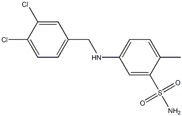 5-{[(3,4-dichlorophenyl)methyl]amino}-2-methylbenzene-1-sulfonamide 化学構造式