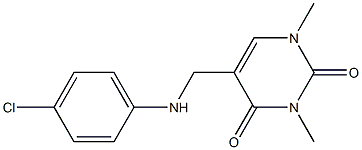 5-{[(4-chlorophenyl)amino]methyl}-1,3-dimethyl-1,2,3,4-tetrahydropyrimidine-2,4-dione 结构式