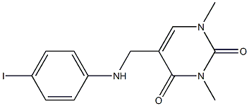 5-{[(4-iodophenyl)amino]methyl}-1,3-dimethyl-1,2,3,4-tetrahydropyrimidine-2,4-dione,,结构式