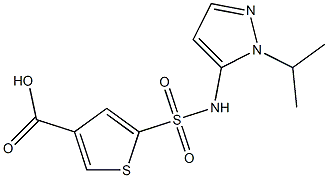 5-{[1-(propan-2-yl)-1H-pyrazol-5-yl]sulfamoyl}thiophene-3-carboxylic acid 化学構造式