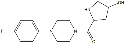 5-{[4-(4-fluorophenyl)piperazin-1-yl]carbonyl}pyrrolidin-3-ol,,结构式