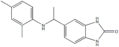5-{1-[(2,4-dimethylphenyl)amino]ethyl}-2,3-dihydro-1H-1,3-benzodiazol-2-one Struktur