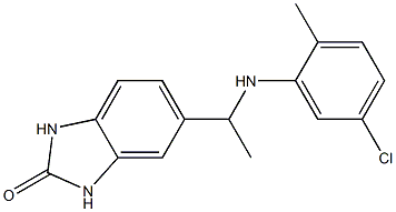 5-{1-[(5-chloro-2-methylphenyl)amino]ethyl}-2,3-dihydro-1H-1,3-benzodiazol-2-one 结构式