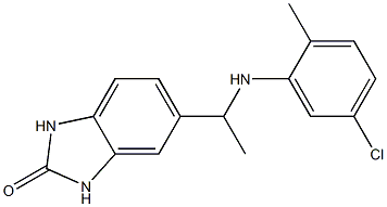 5-{1-[(5-chloro-2-methylphenyl)amino]ethyl}-2,3-dihydro-1H-1,3-benzodiazol-2-one,,结构式