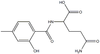 5-amino-2-[(2-hydroxy-4-methylbenzoyl)amino]-5-oxopentanoic acid 结构式