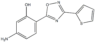 5-amino-2-[3-(thiophen-2-yl)-1,2,4-oxadiazol-5-yl]phenol 化学構造式