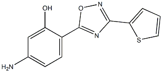 5-amino-2-[3-(thiophen-2-yl)-1,2,4-oxadiazol-5-yl]phenol,,结构式