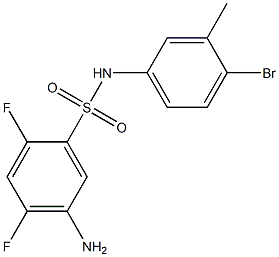 5-amino-N-(4-bromo-3-methylphenyl)-2,4-difluorobenzene-1-sulfonamide Struktur