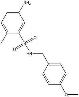 5-amino-N-[(4-methoxyphenyl)methyl]-2-methylbenzene-1-sulfonamide Struktur