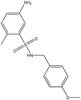 5-amino-N-[(4-methoxyphenyl)methyl]-2-methylbenzene-1-sulfonamide,,结构式