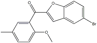 5-bromo-2-[(2-methoxy-5-methylphenyl)carbonyl]-1-benzofuran 结构式