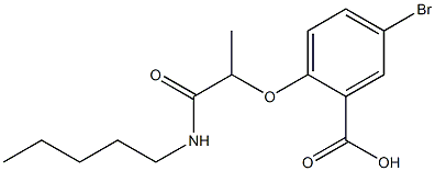5-bromo-2-[1-(pentylcarbamoyl)ethoxy]benzoic acid Struktur