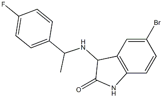 5-bromo-3-{[1-(4-fluorophenyl)ethyl]amino}-2,3-dihydro-1H-indol-2-one 化学構造式