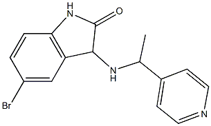 5-bromo-3-{[1-(pyridin-4-yl)ethyl]amino}-2,3-dihydro-1H-indol-2-one,,结构式