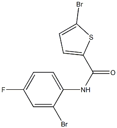 5-bromo-N-(2-bromo-4-fluorophenyl)thiophene-2-carboxamide,,结构式