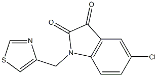 5-chloro-1-(1,3-thiazol-4-ylmethyl)-2,3-dihydro-1H-indole-2,3-dione,,结构式