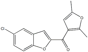 5-chloro-2-[(2,5-dimethylfuran-3-yl)carbonyl]-1-benzofuran 结构式