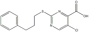 5-chloro-2-[(3-phenylpropyl)thio]pyrimidine-4-carboxylic acid Struktur