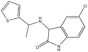 5-chloro-3-{[1-(thiophen-2-yl)ethyl]amino}-2,3-dihydro-1H-indol-2-one,,结构式