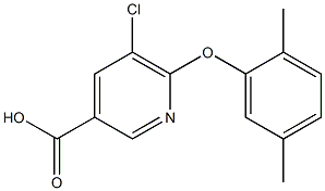 5-chloro-6-(2,5-dimethylphenoxy)pyridine-3-carboxylic acid,,结构式