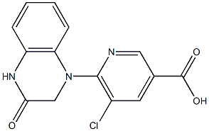 5-chloro-6-(3-oxo-1,2,3,4-tetrahydroquinoxalin-1-yl)pyridine-3-carboxylic acid,,结构式