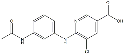 5-chloro-6-[(3-acetamidophenyl)amino]pyridine-3-carboxylic acid,,结构式