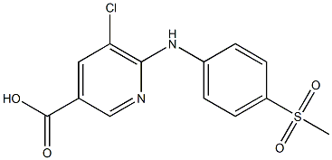 5-chloro-6-[(4-methanesulfonylphenyl)amino]pyridine-3-carboxylic acid Structure