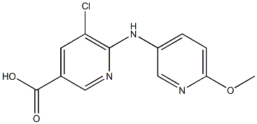 5-chloro-6-[(6-methoxypyridin-3-yl)amino]pyridine-3-carboxylic acid Struktur