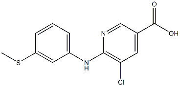 5-chloro-6-{[3-(methylsulfanyl)phenyl]amino}pyridine-3-carboxylic acid Struktur