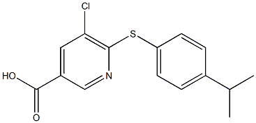 5-chloro-6-{[4-(propan-2-yl)phenyl]sulfanyl}pyridine-3-carboxylic acid Structure