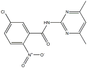 5-chloro-N-(4,6-dimethylpyrimidin-2-yl)-2-nitrobenzamide,,结构式